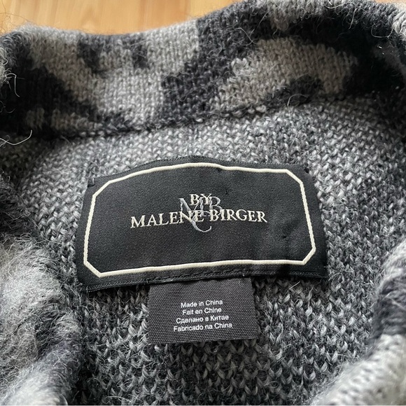 By Malene Birger Soft Jacquard Fensia Dark Grey Melange Alpaca Wool Pullover M - Picture 6 of 9